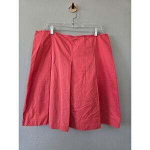 Eddie Bauer Coral Cotton Midi Skirt Size 16 Tall Pleated Classic Preppy Modest
